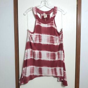 Lara Fashion Womens Sz Large Top Tie Dyed Red White